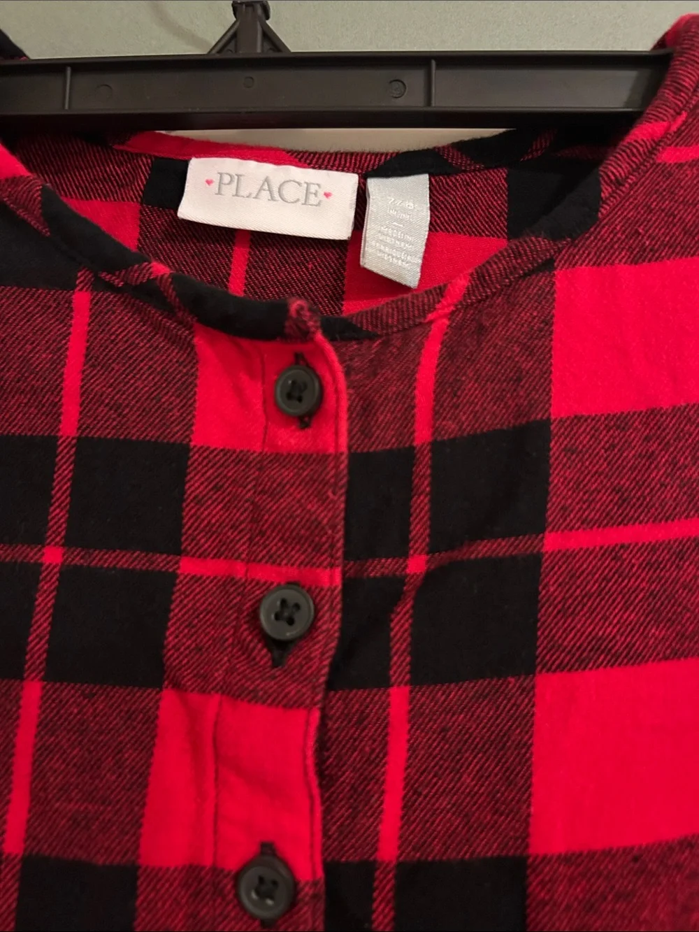 Place Red & Black Plaid Button-Front Casual Dress